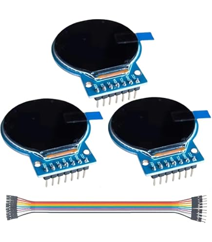 0.71 Inch Double Eye Round LCD Display - Compatible With Raspberry Pi Pico, ESP32, Arduino