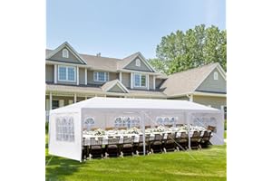 susici 10x30 Outdoor Party Tent with 5 Removable Sidewalls & Transparent Windows Outside Gazebo Canopy Tent Event Tent for Wedding, Birthday, Garden Parties and Backyard Patio BBQ Events