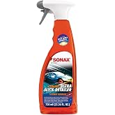 SONAX Ceramic Ultra Slick Detail Spray Quick Detailer Spray for Cars, 25 oz | This ceramic car detailing spray removes light dirt and fingerprints without streaking, leaving a slick, hydrophobic shine.