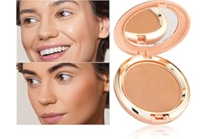 Oulac Shimmer Bronzer Powder Face Makeup Compact - Natural Sun Kissed Finish, Highlighter Bronzer Blush, Contour Powder, Soft Touch Texture, Vegan & Cruelty-Free B01