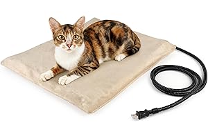 NICREW Pet Heating Pad for Dogs and Cats, Heated Cat Bed with Steel-Wrapped Cord and Soft Fleece Cover, 17.7 x 15.7 Inches, 3