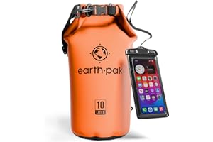 Earth Pak Waterproof Dry Bag - Roll Top Waterproof Backpack Sack Keeps Gear Dry for Kayak with Waterproof Phone Case