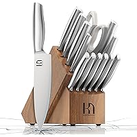 KnifeSaga 2024 Upgraded Knife Set 14 Piece Premium Japanese High Carbon Stainless Steel Kitchen Knife Block Sets with Built-i