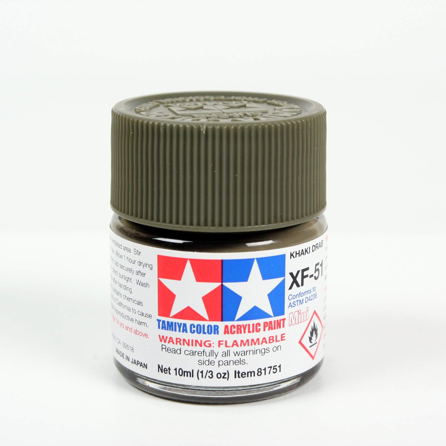 Tamiya 81751 Acril XF-51, Khaki Drab, 10 ml