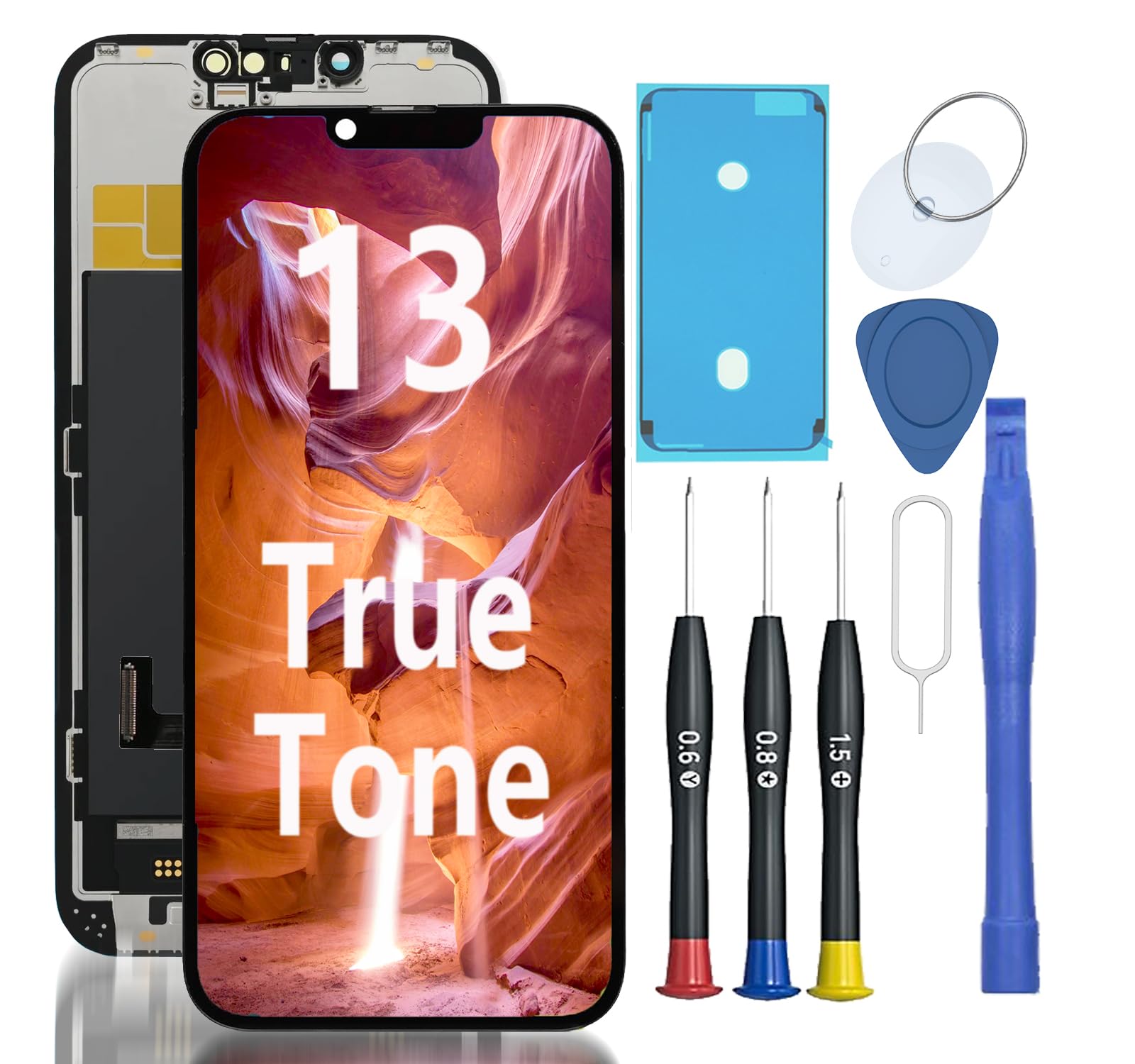 Photo 1 of for iPhone 13 Screen Replacement Kit 6.1" Front Glass LCD Display Digitizer Full Assembly Support Face ID Waterproof Adhesive DIY Repair Tools
