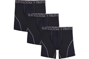 Fruit of the Loom Men's Breathable Boxer Briefs, Moisture Wicking Underwear, Assorted Color Multipacks
