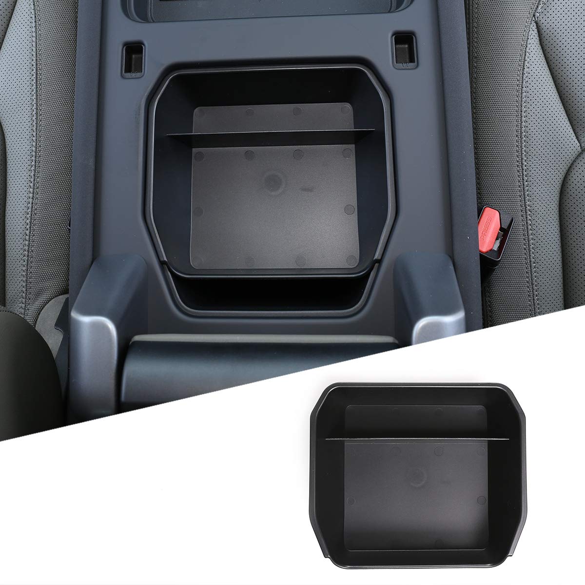 Black ABS Plastic Car Center Console Armrest Storage Box For LR Defender 110 2020