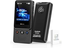 FUNNYPANDA Ai Language Translator Device, 2025 Instant Voice Translator Device T21 Wi-Fi Available, Two-Way 138 Languages Ai Translator Offline Recording Photo Translation Device for Business Travel Study
