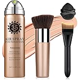 LZXLUKGIR Air Brush Makeup Foundation,Magic Minerals Airbrush Foundation Makeup,Silk Flawless,Buildable Coverage,Moisturizing Formula for Smooth Radiant Skin,01 Natural/Warm Porcelain(Sunscreen)