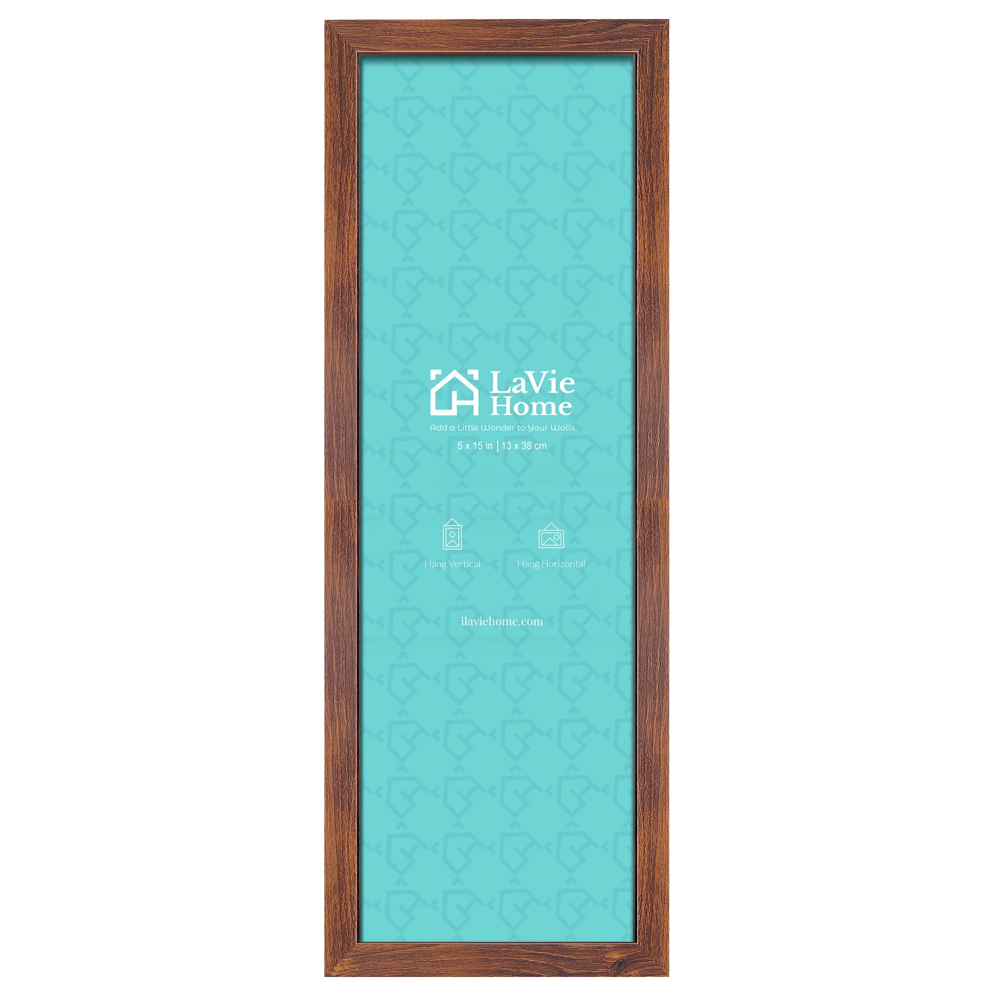Photo 1 of LaVie Home 5x15 Picture Frame Brown Poster Frame, Stable and Sturdy Frame and Polished Plexiglass, Horizontal and Vertical Format of The Walls 1 Pack