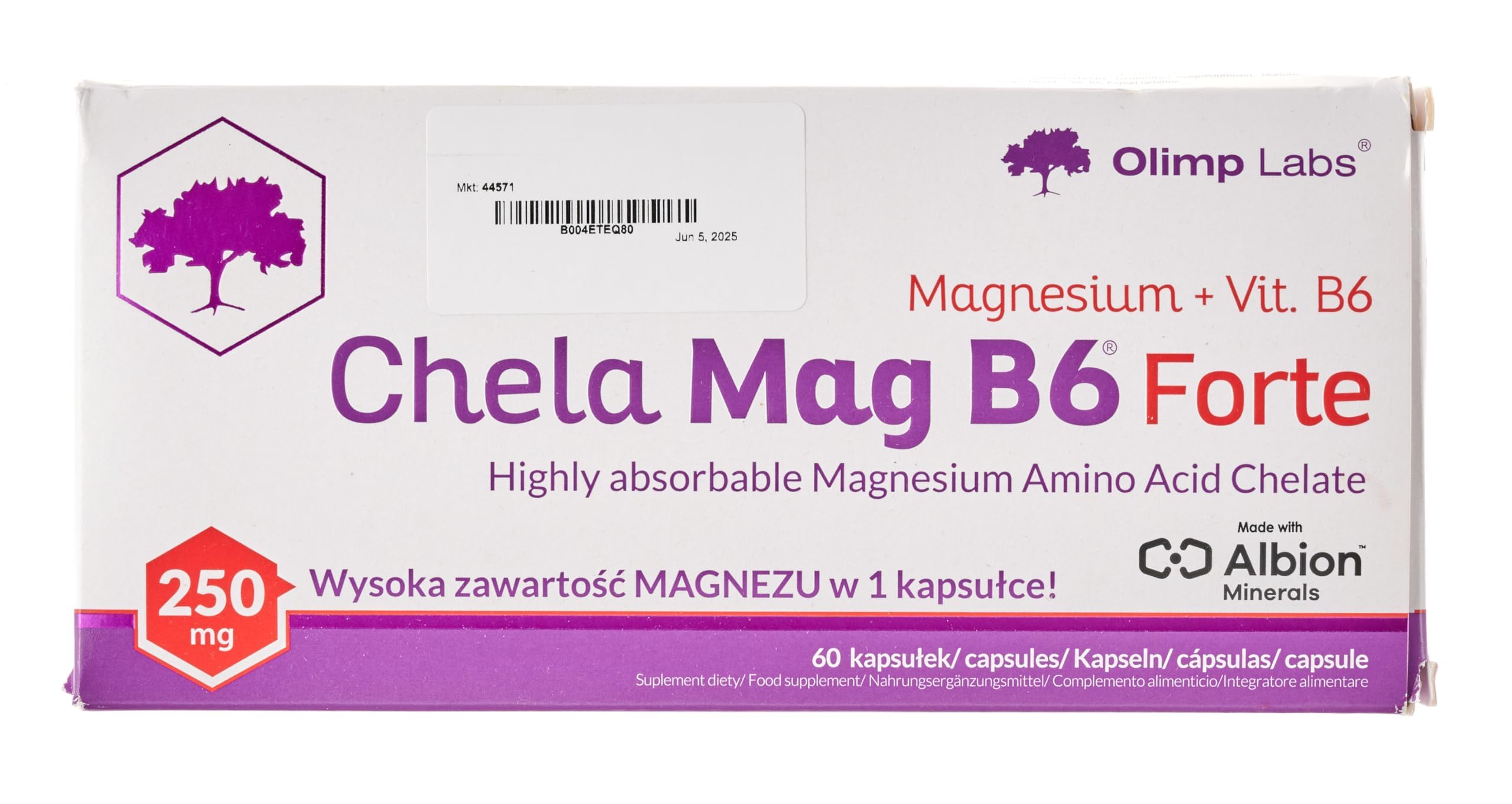 OLIMP Sport Nutrition Olimp Labs Chela-Mag B6 Forte Capsules, Pack of 60 Mega Capsules