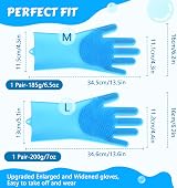 pecute Cleaning Gloves Multifunction Dog Cat Grooming Silicone Gloves Large view 6