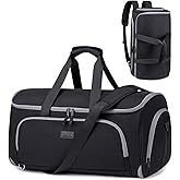 Vessgra Convertible Garment Bags for Travel, 4 in 1 Duffle Bag for Travel 58L Capacity Carry on Garment Bag with Shoes Compartment Travel Garment Bag with Shoulder Straps Suit Bag for Men Women,Black