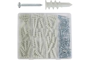 Avlcoaky Drywall Anchors Wall Anchors for Drywall 104Pcs Heavy Duty Dry Wall Anchors and Screws Kit Self Drilling Drywall Anchors Sheetrock Anchors Hollow Wall Anchors 75LB #8 x 1-2/5'' Screws