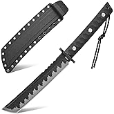 GTK33 Fixed Blade Knife AUS-10 Steel Blade Full Tang Nylon Fiberglass Handle Cool Style Knifes for Outdoor Camping Adventure Collection (Black)