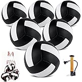 HYPGARD 6 Pack Volleyballs Official Size 5, Waterproof Soft Bulk Recreational Volley Balls with Pump and Net Bag for Indoor Outdoor Beach Sand Water Pool Game Training Match for Teenager Beginner