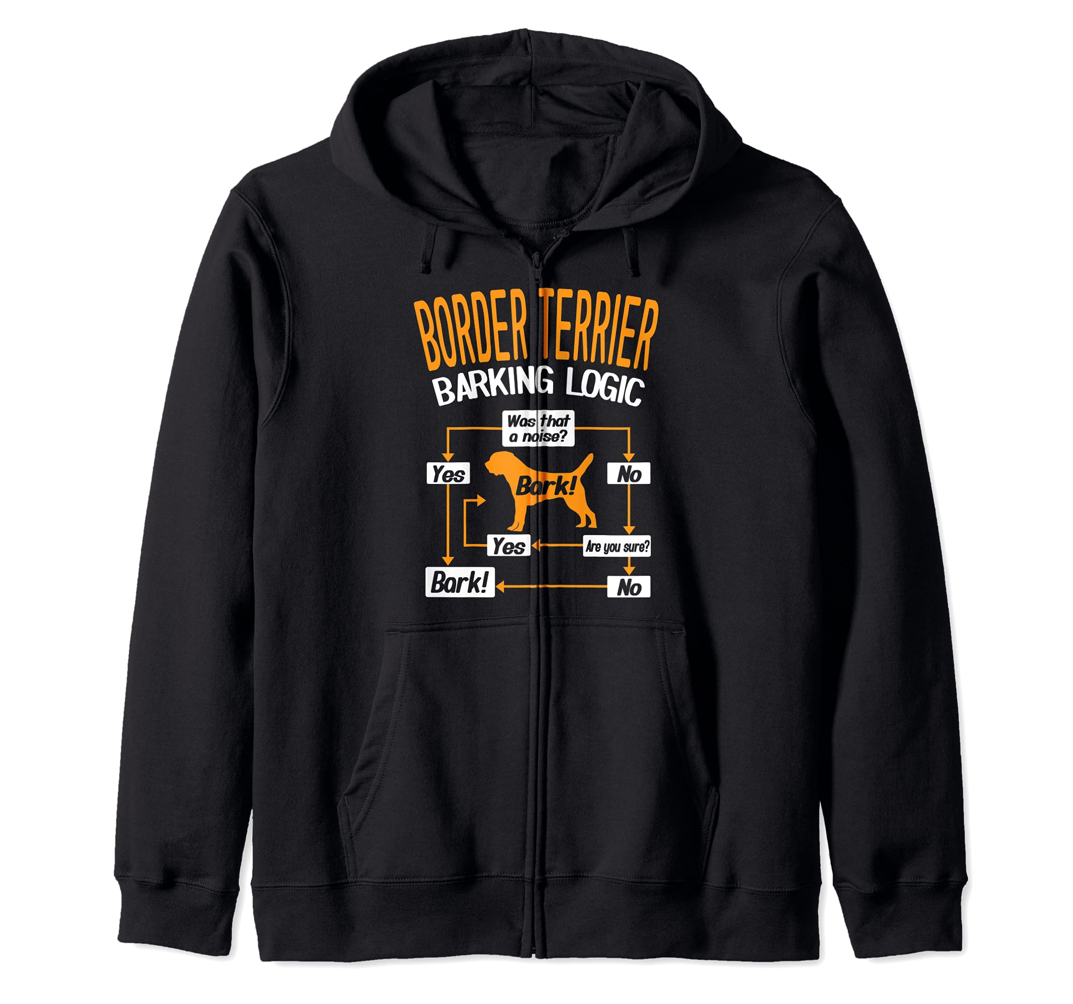 Border Terrier Barking Logic Dog Lover Zip Hoodie