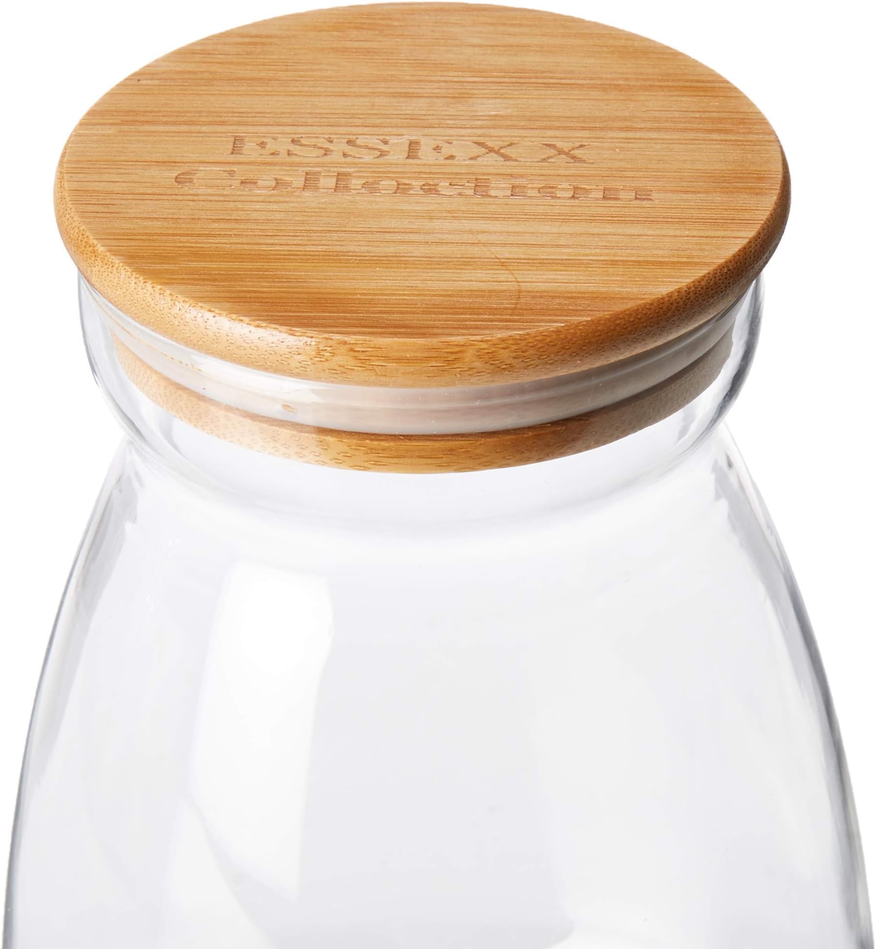 Essexx Collection-Airtight Jar, 37.29 FL OZ (1100 ML) Glass Storage Canisters Containers For Coffee, Kitchen Spices & Many More. Light But Thick And Robust With Bamboo Lid, Freezer & Heat Resistant.