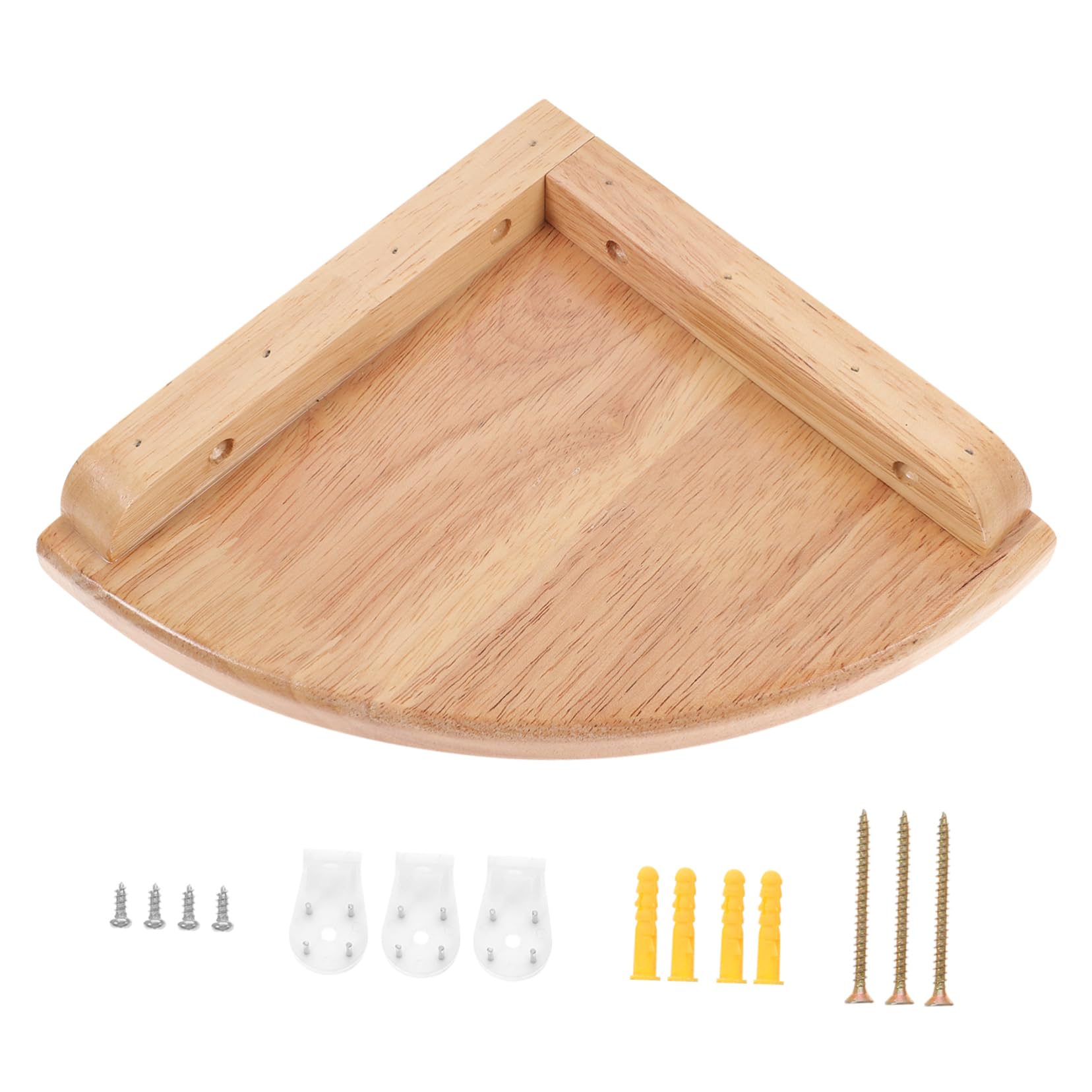 CHILDWEET Wooden Corner Shelf Wall Mounted Bookshelf Storage Rack Floating Wall Shelf Storage Unit for Home Decor and Display Bamboo and Wood Finish 7Inches