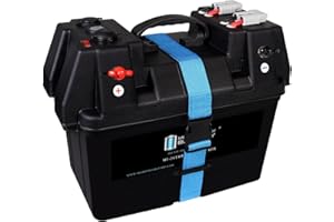 Mighty Max Battery Trolling Motor Smart Battery Box Power Center for 12V Batteries Group 24, 27, 31 Marine Battery Box with D
