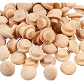200 Pieces Wood Plugs Screw Hole Plugs Button Screw Plug Wooden Button Plugs Hole Plugs Mushroom Wood Caps Wood Screw Covers Wooden Screw Plugs Hardwood Hole Plugs for Locking Hole(3/8 Inch)