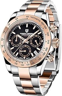 Pagani Design 1644 Men's Quartz Wrist Watches, Japan VK63 Movement, Synthetic Sapphire Dial Glass, Stainless Steel Band, 100M Waterproof Munifunction Chronograph Watch