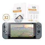 Screen Protector Nintendo Switch - Orzly Premium Tempered Glass [0.24mm] Screen Protector TWIN Pack [2 x Screen Guards] for 6.2 Inch Tablet Screen on Nintendo Switch Console