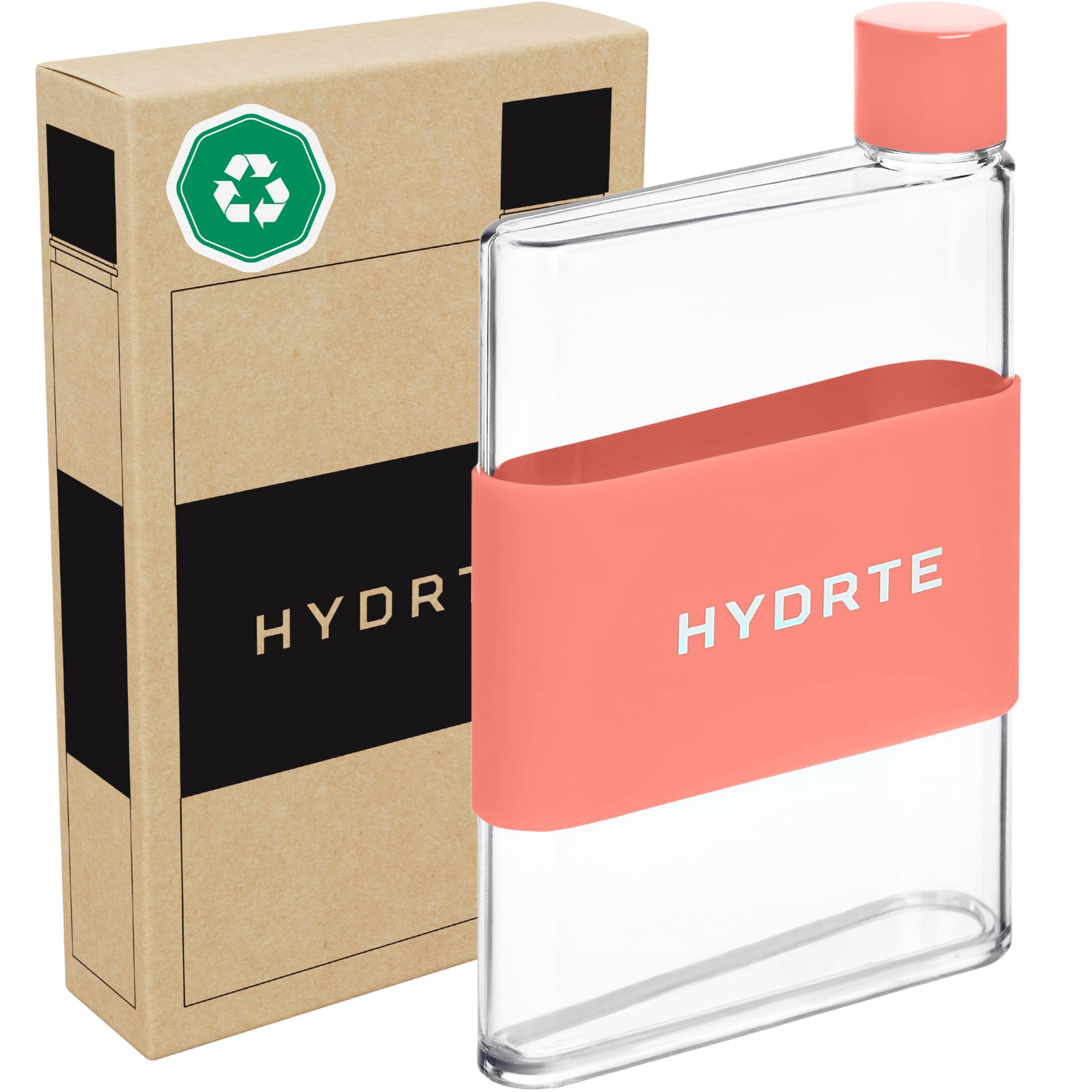 Hydrte Clear Water Bottle – 350ml Professional Cute Water Bottle for Travel, Slim, Lightweight & BPA-Free for Travel & Everyday Hydration (Summer Peach) — image 1