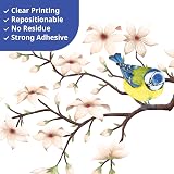 DECOWALL White Cherry Blossom Branch Wall Sticker Flower Birds Decal Bedroom view 4