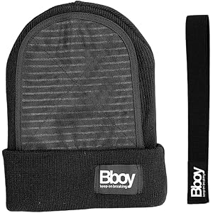 Wiywef Non-Slip Knitted Spin Cap with Bandage, Professional Bboy Headspin Beanie, Sponge Padded Hat for Hip Hop Breakdance Tr
