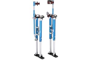 ZEHUOGE Adjustable 36" - 50" Aluminum Drywall Stilts with Knee Pad Protection 225Lbs Load Capacity 3-Position Heel Bracket Dual Action Springs for Painting Taping or Cleaning Blue US Delivery (Blue)