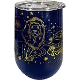 Spoontiques – Insulated Wine Tumbler with Lid – Double Wall Stainless Steel Stemless Wine Glass – 16oz - 5 5/8” Tall - Constellations Stainless Wine Tumbler