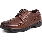 Deer Stags Boys' Ace Formal Dress Shoes Wingtip Brogue Oxford for Church, School Uniform, Graduation/Luggage
