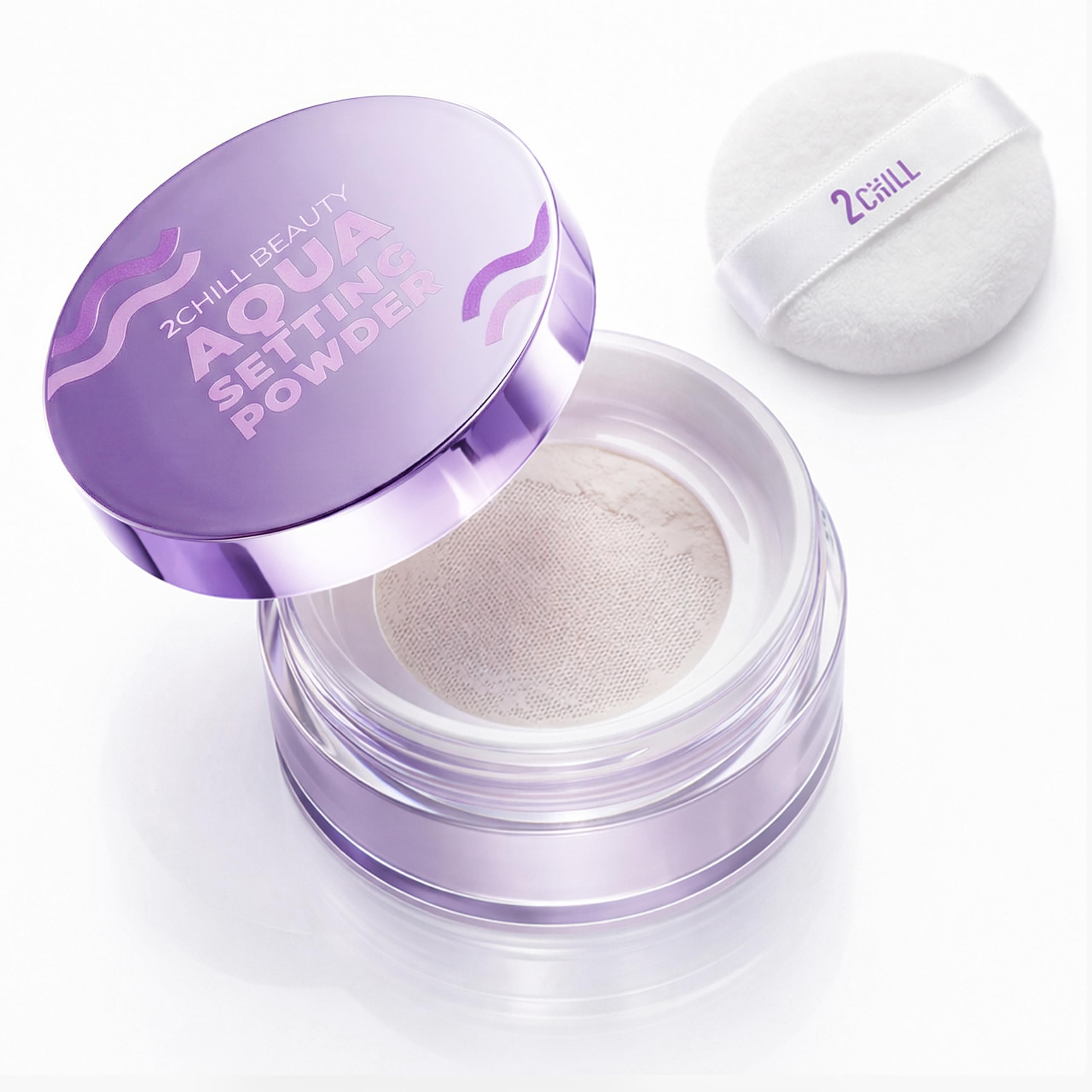 Photo 1 of 2CHILL Aqua Setting Powder, 45% Water Essence Translucent Face Powder Loose, Hydrating Matte Finish, Blurs Pores & Brightens Skin, Waterproof Sweat Resistant Pressed Setting Powders for Oil Control