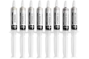 FINISOLVA 8 Pack Diamond Polishing Compound 10% Concentration Diamond Paste Kit 80,000 to 320 Grit Lapping Stropping Compound for Glass Watch Metal Knife Ring Jewelry Marble Rock Resin Scratch Remover Repair