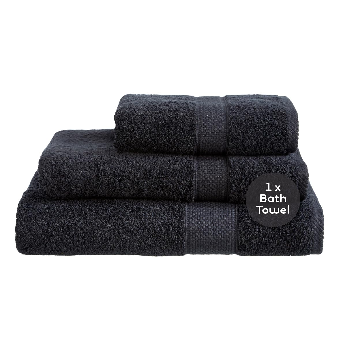 Linens Limited Turkish Cotton Bath Towels, Large Bath Sheet for Shower, Beach and More, Soft and Luxurious, Super Absorbent, Machine Washable (Black)