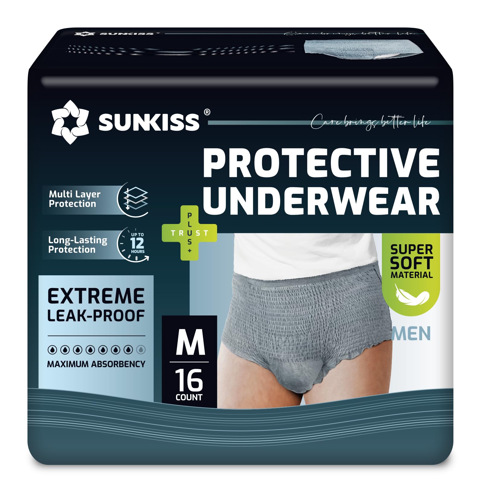 SUNKISS Incontinence Underwear for Men, Daytime