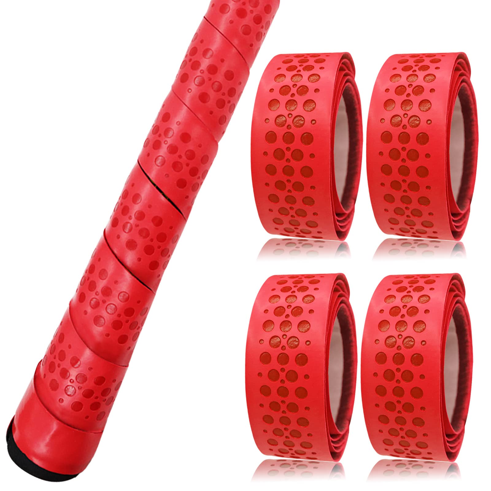 Golf Grip Wrapping Tapes Straps Club Grips Solution Wraps Value 4 Pack, Golf Regripping Solution Tacky Convenient for Golf Club Grips Outdoor Sport Gifts (Red)