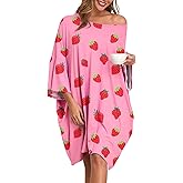 MIREAZW Plus Size Nightgowns for Women Oversized Sleep Shirts lounge dress with Pockets Short Sleeve Pajamas Fit S-5XL