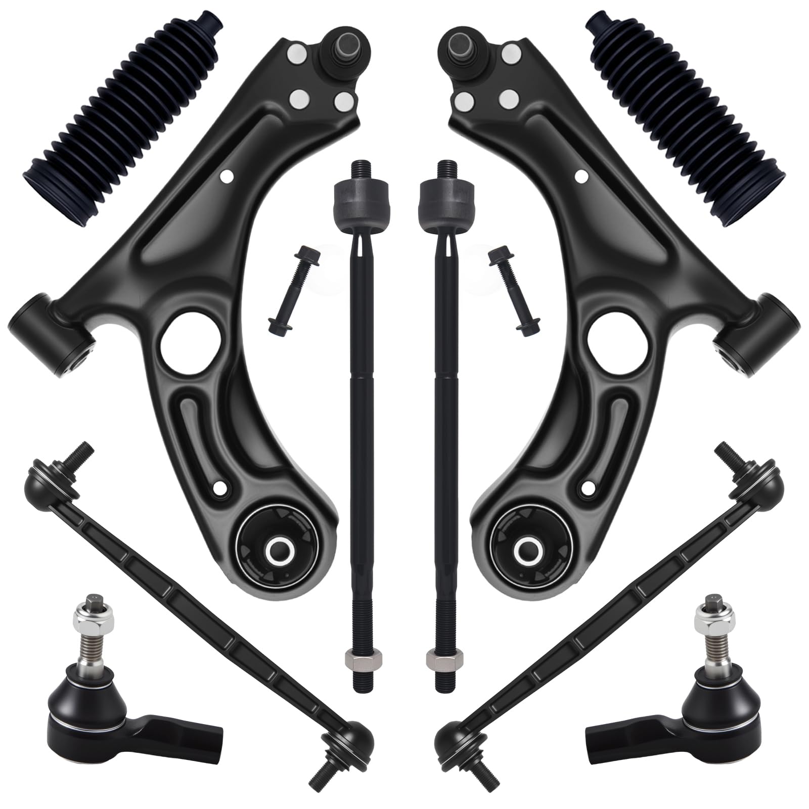 Photo 1 of **reference image**AUQDD 10Pcs Front End Suspension Kit Fit For 2012-2015 2016-2020 Chevy Sonic, 2 Lower Control Arm w/Ball Joint 2 Sway Bar Link 4 Outer & Inner Tie Rod End (# K622426 K622428 K750630 EV800936 ES800929)**reference image**
