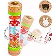 BIUWING Rainmaker Rain Sticks, Mini Wooden Musical Shake, Beaded Raindrops - Turn Over and Watch The Colorful Beads Flow Down The Tube as It Creates The Soothing Sound of Rain
