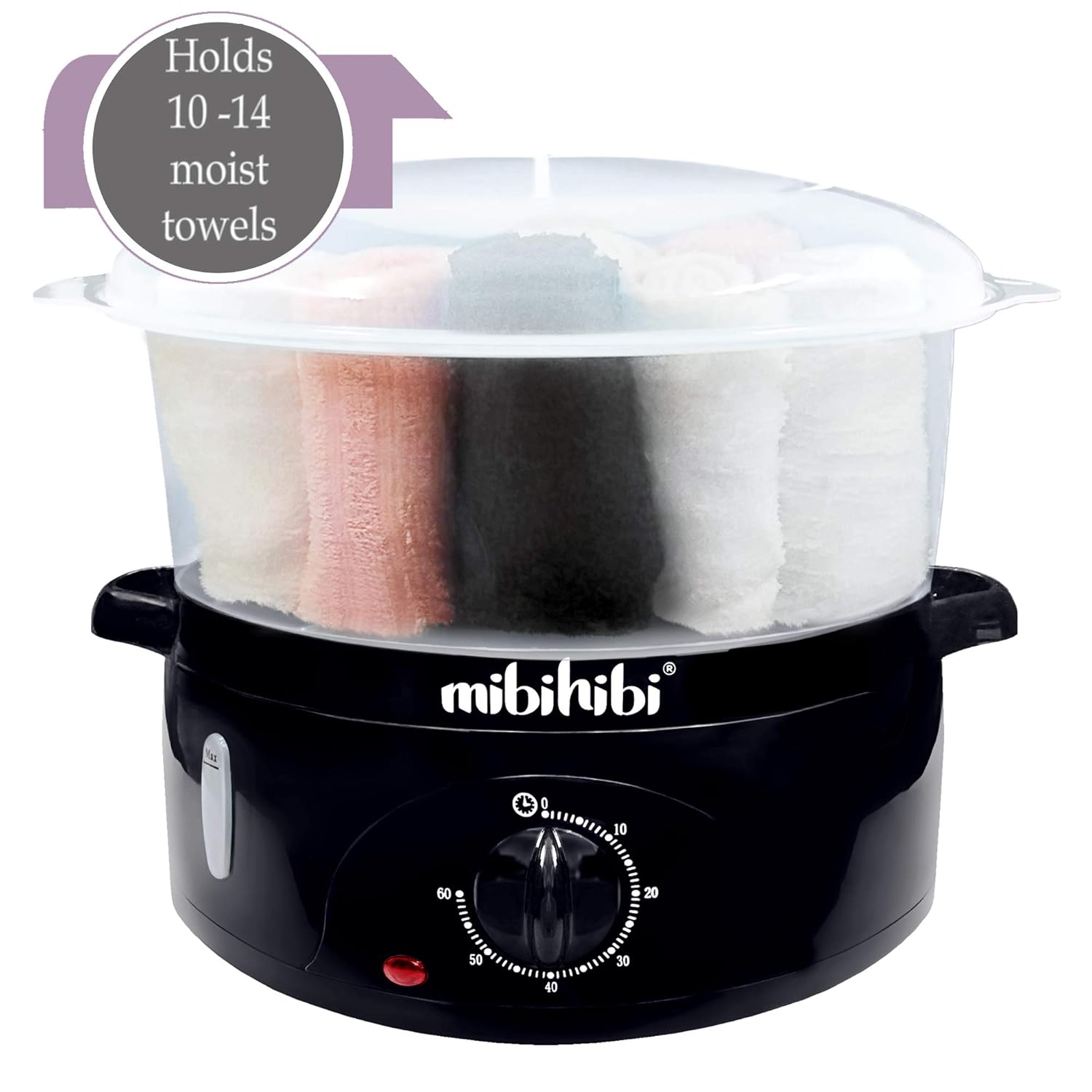 Personal Household Use Hot Moist Towels Warmer and Steamer - Holds 12-15 Moist Towels, Ready in 10-15 Minutes with 60 Minutes Auto Off Timer and Power Indicator Light: Beauty