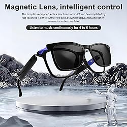 Fecoul Smart Glasses for Men Clear Bluetooth