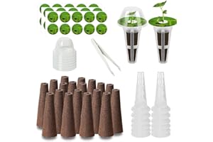 AKSIQEE 73pcs Seed Pod Kit for Aerogarden, Hydroponics Garden Accessories for System Compatible with Hydroponics Supplies from All Brands, 18 Grow Sponges, 12 Plant Baskets & Domes, 30 Pod Labels, 1 Tweezer