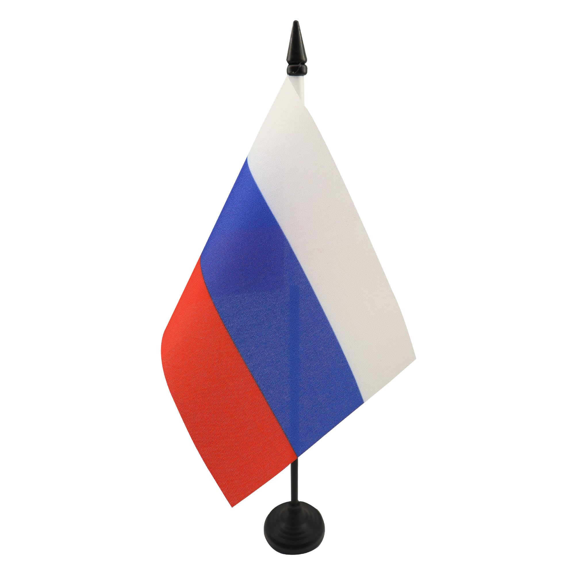 AZ FLAG - Russia Table Flag 4'' x 6'' - Russian Office Mini Banner 100% Polyester 15 x 10 cm - Mini Desk Flag with 10'' Pole and Black Plastic Base