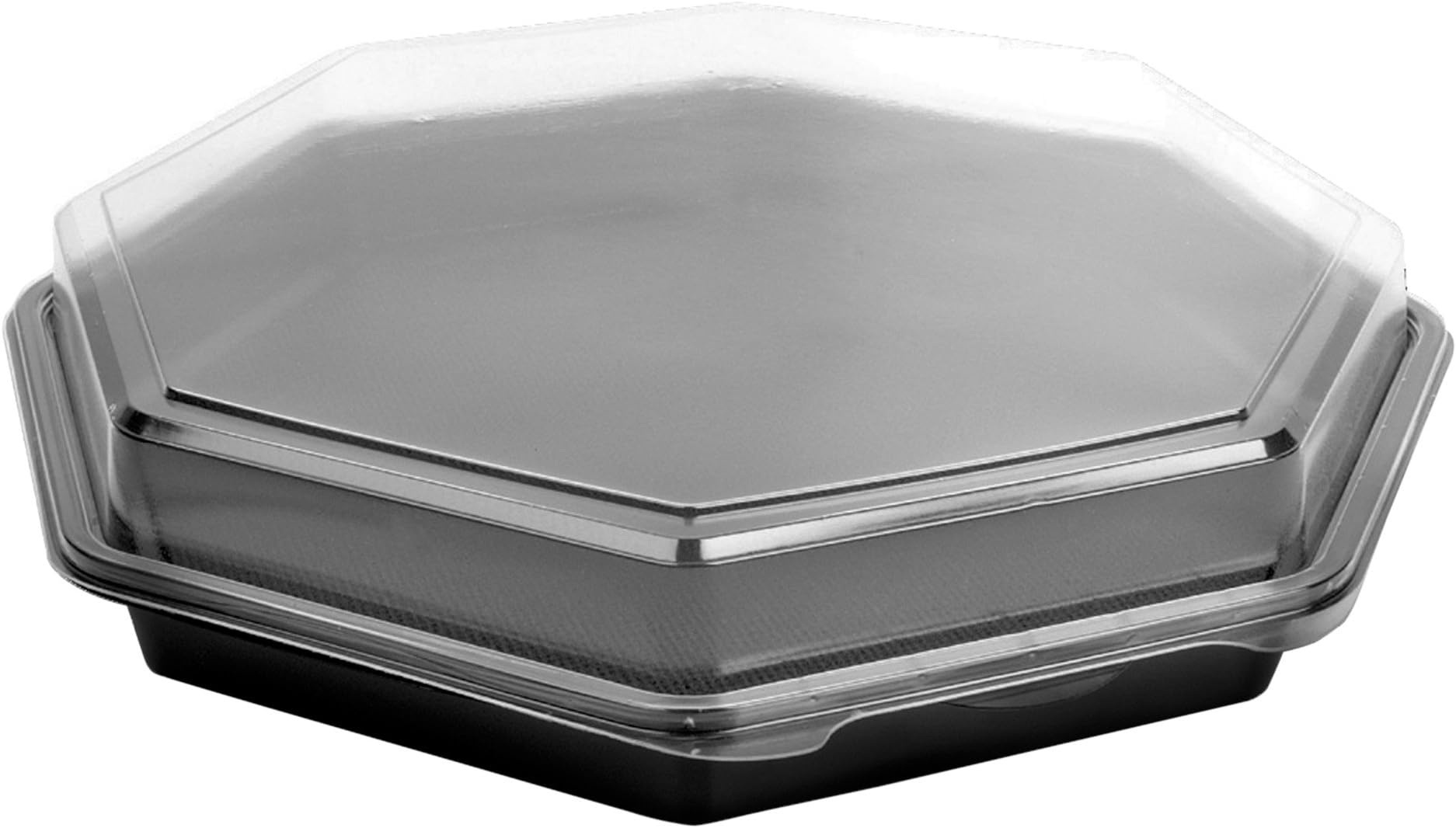 Solo 863611-PS94 12 in Black/Clear PS Plastic Hinged Container, 12.47 X 12.01 in (Case of 100)