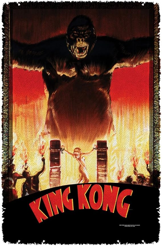 King Kong At The Gates Woven Throw Throw Blanket 35 x