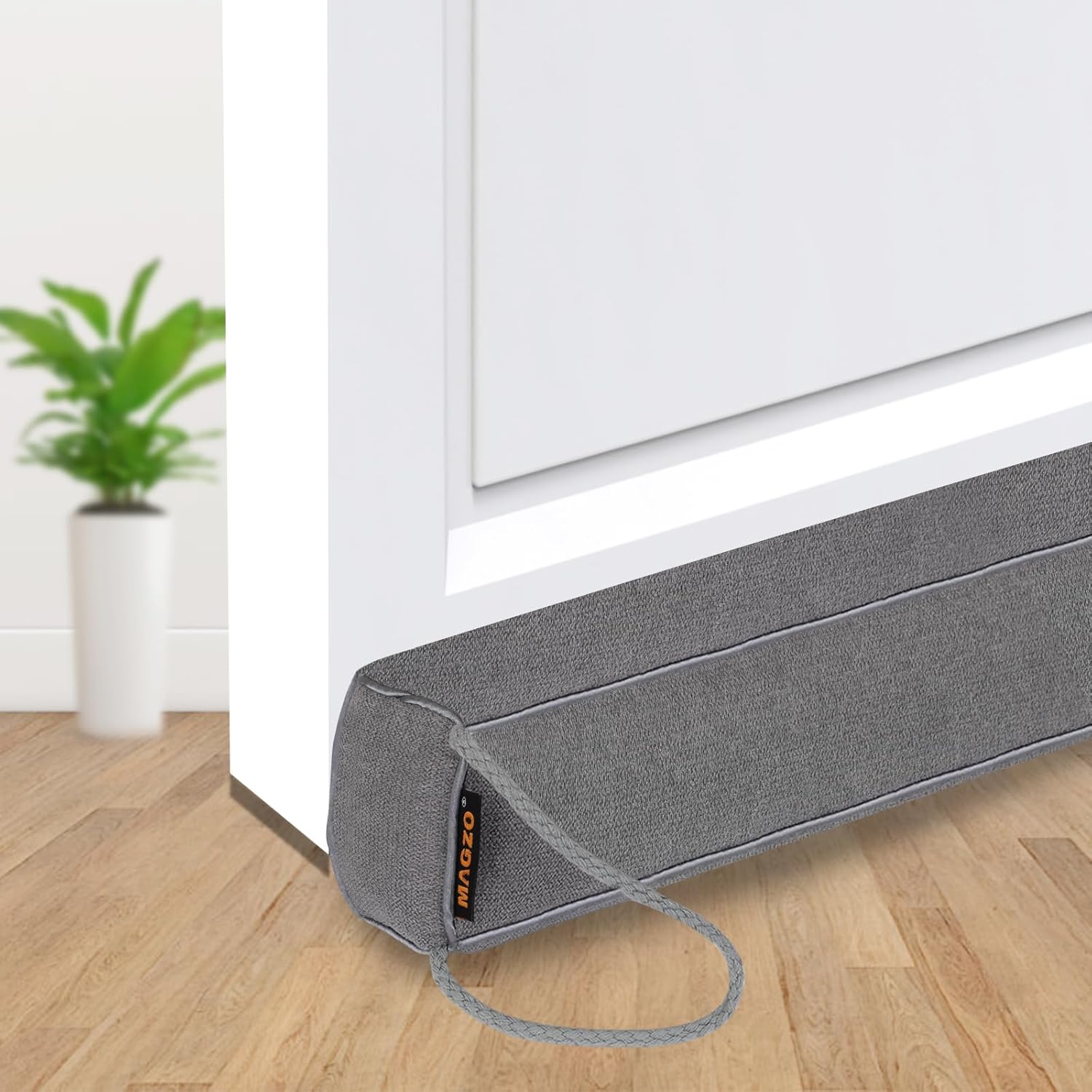 Draft Stoppers - MAGZO Door Draft Stopper 32 Inch Heavy Duty Rectangle Door Blocker for Bottom of Door Cold Air, Light, Noise Sound Proof, Grey
