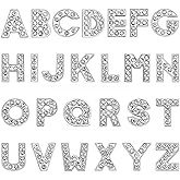 Hufopik 26 pcs A-Z Full Rhinestone Charms 8mm Slide Alphabet Crystal Letters for DIY Slide Wristbands, Bracelets, Hair Clips, and Jewelry Making Charms, shoe lace charms, bracelet charms