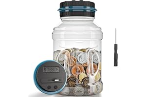 Lefree Big Piggy Bank, Digital Counting Coin Bank,Money Saving Jar,Gift,Powered by 2AAA Battery (Not Included)…